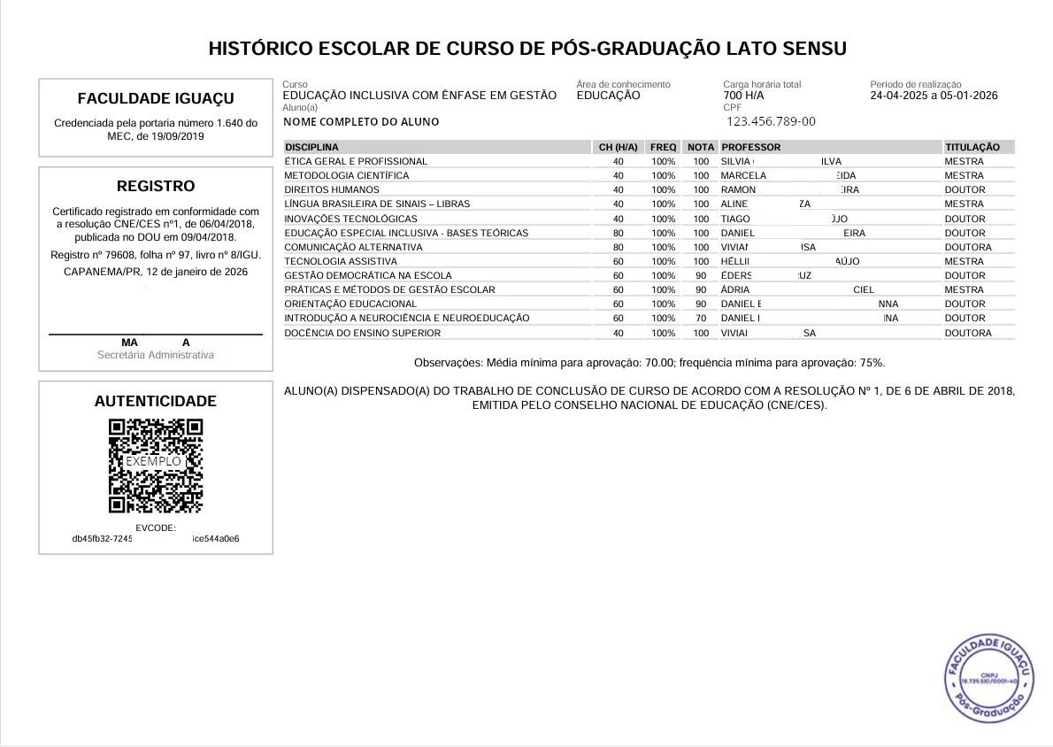 Modelo de certificado verso